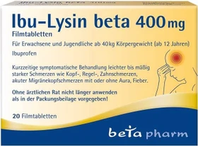 betapharm Ibu-Lysin beta 400mg Filmtabletten, 20 Stück