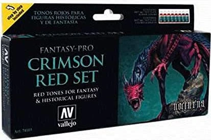 Vallejo Model Color Fantasy-Pro Crimson Red Set Farbset, 8-tlg.