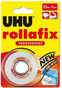 UHU rollafix Transparent transparent, Klebestreifen-Abroller, 19mm/25m, 1 Stück
