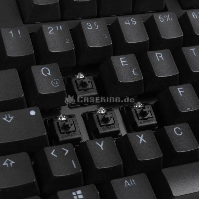 Ducky One PBT, LEDs blau, schwarz, MX BLACK, USB, DE