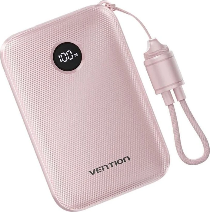 Vention Power Bank mit USB-C-Kabel 10000mAh 22.5W pink