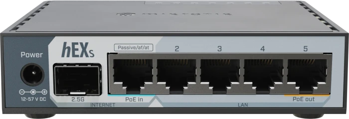 MikroTik RouterBOARD hEX S 2025 Gigabit Router, 5x RJ-45, 1x SFP, PoE