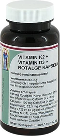 Reinhildis-Apotheke Vitamin K2 MK7 + Vitamin D3 + Rotalge Kapseln, 90 Stück