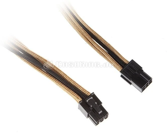 BitFenix Alchemy 6-Pin PCIe Verlängerung 45cm, sleeved gold/schwarz
