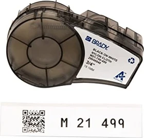 Brady Nylongewebe Beschriftungsband, 19.1mm, schwarz/weiß