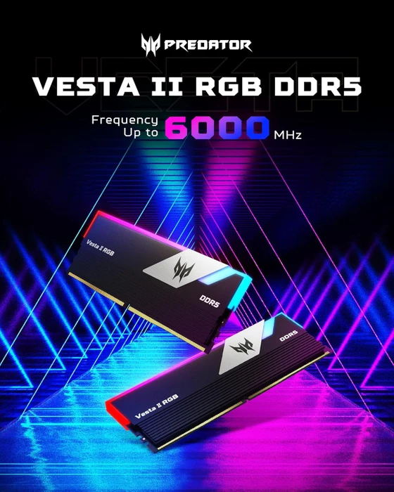 Acer Predator Vesta II schwarz UDIMM 64GB Kit, DDR5-6000, CL30-38-38-76, 2RX8