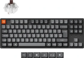 Keychron K8 Max, TKL, schwarz/grau, LEDs RGB, hot-swap, Keychron Super BROWN, USB/Bluetooth, DE