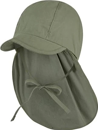 Sterntaler Schirmmütze mit Nackenschutz aus UV-Popeline Mütze mattgrün (Junior)