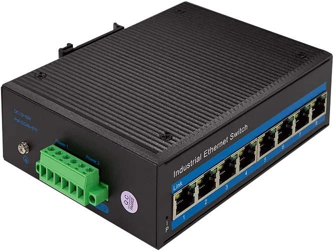 LogiLink NS200 Industrial Railmount Switch, 8x RJ-45, PoE+