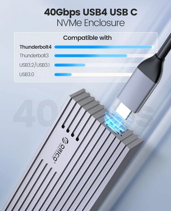Orico 40Gbps USB4 NVMe Enclosure, grau, USB4