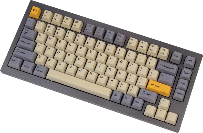 Keychron Q1/Q2/K2 OEM Dye-Sub Keycap-Set Wheat Gray, Kunststoff (PBT), Wheat Gray, gelb/grau/beige, 97 Tasten (83+14), ANSI-US