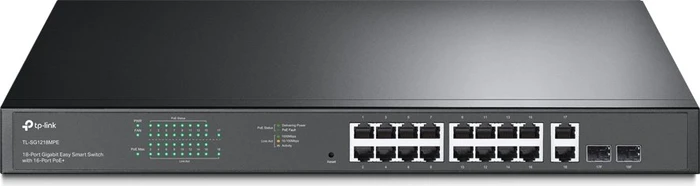 TP-Link TL-SG1218MPE Jetstream Rackmount Gigabit Smart Switch, 16x RJ-45, 2x RJ-45/SFP, 250W PoE+