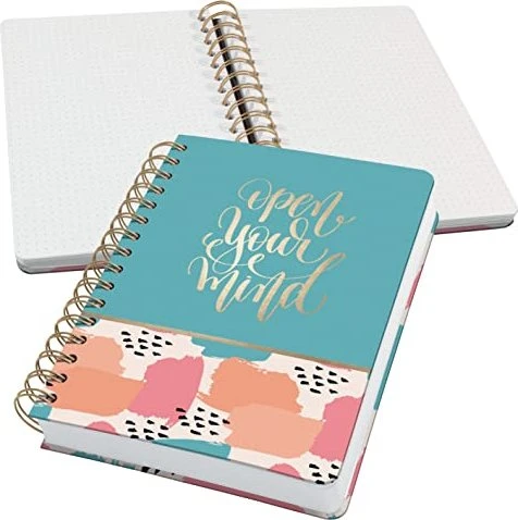 Sigel Jolie Spiral-Notizbuch, A5, punktiert, Hardcover, Motiv Brush Marks, 120 Blatt