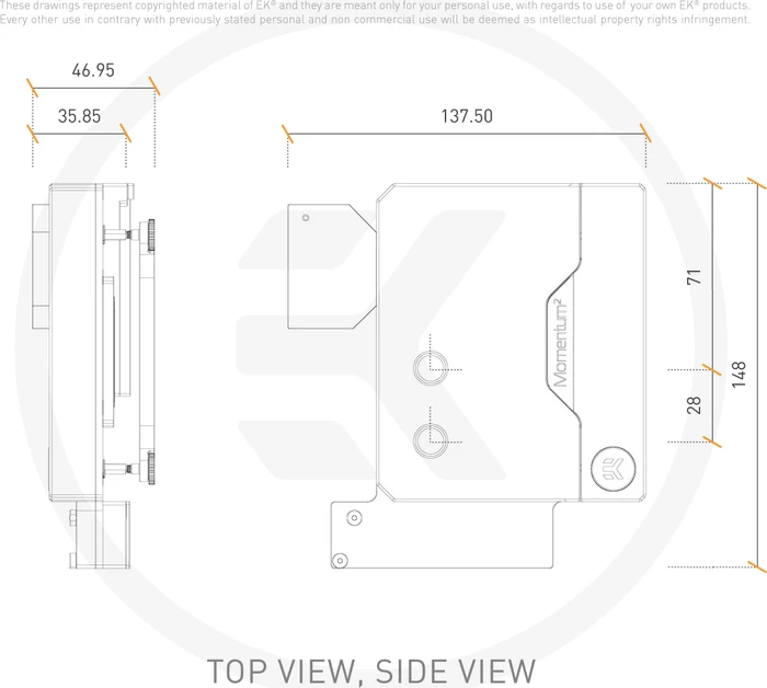 EK Water Blocks Quantum Line EK-Quantum Momentum² ASUS ROG Strix X570-I Gaming D-RGB Monoblock, Nickel, Acryl