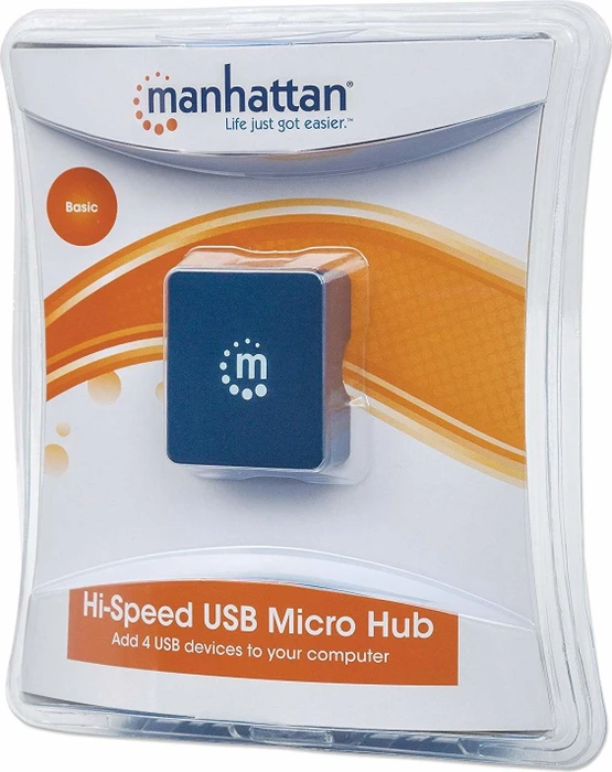 Manhattan Micro USB-Hub, 4x USB-A 2.0, USB-A 2.0 [Stecker]