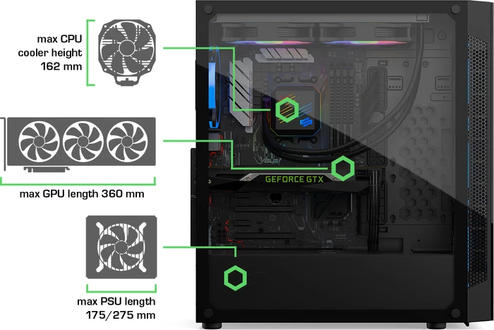 Endorfy SilentiumPC Armis AR6X TG RGB, Glasfenster
