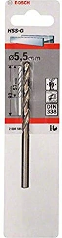 Bosch Professional HSS-G Spiralbohrer, 5.5x57x93mm, 1 Stück