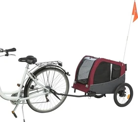 Trixie Hunde M Fahrradanhänger grau/rot