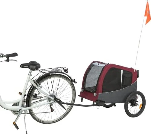 Trixie Hunde M Fahrradanhänger grau/rot