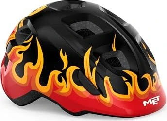 MET Hooray Kinderhelm black flames/glossy