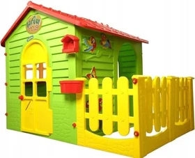 Mochtoys Gartenhaus mit Zaun Kinderspielhaus mittelgroß