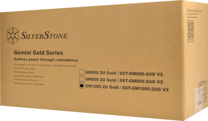 SilverStone Gemini GM1000-2UG Gold V2 1000W, 2HE-Servernetzteil
