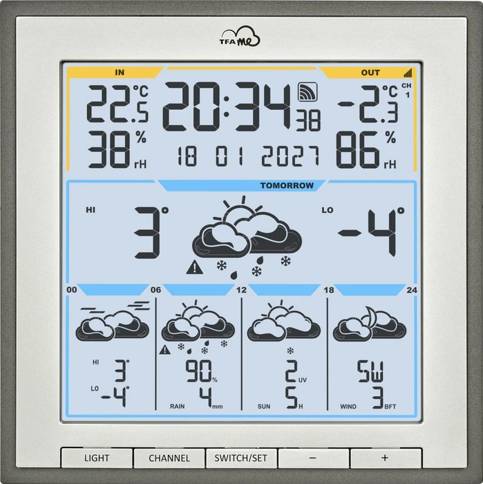 TFA Dostmann TFA.me ID-08 WLAN Wetterstation anthrazit, digital