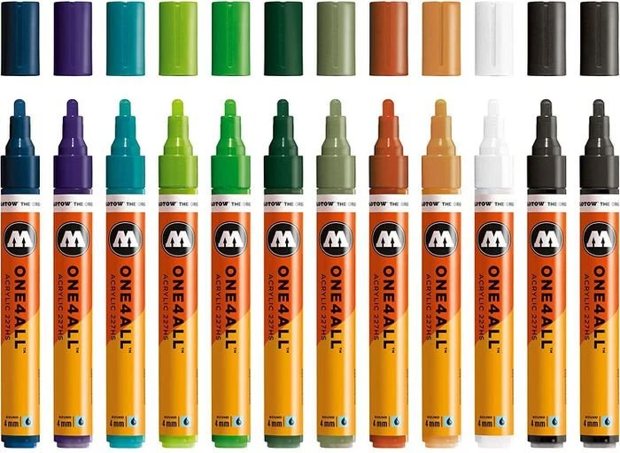 Molotow ONE4ALL 227HS 4mm Acrylmarker Main-Kit 2 sortiert, 12er-Set