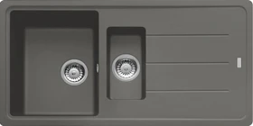 Franke Basis BFG 651 Einbau Becken rechts mit Ablauffernbedienung steingrau