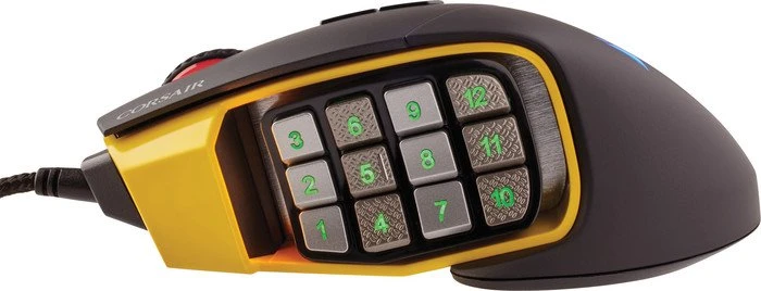 Corsair Scimitar Pro RGB Optical MOBA/MMO Gaming Mouse gelb, USB