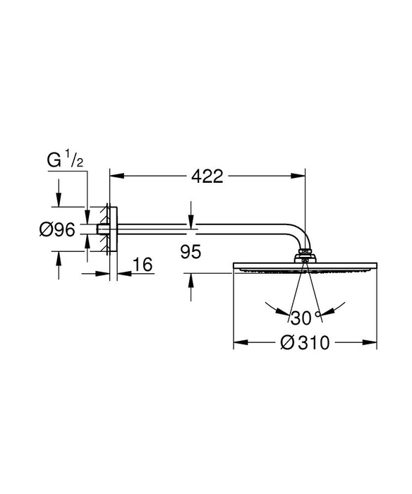 Grohe Rainshower Cosmopolitan 310 Kopfbrause 422mm chrom