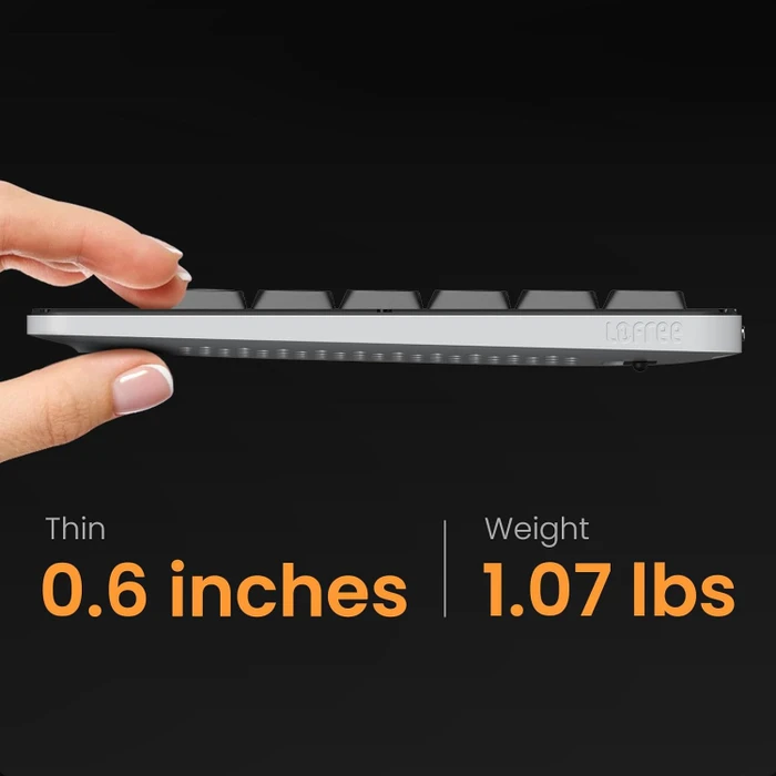 Lofree Edge, Volcano Grey, LEDs weiß, Kailh LOW PROFILE POM 2.0, USB/Bluetooth, US