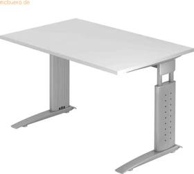 Hammerbacher Ergonomic Plus U-Serie US12/W/W Schreibtisch 120x80cm weiß/weiß