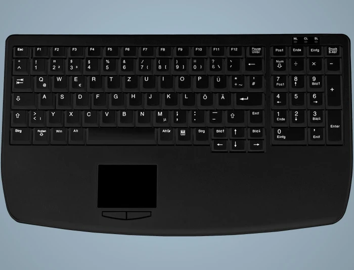 Contour Design Active Key kompakte Tastatur mit Touchpad und Nummernblock, schwarz, USB, DE