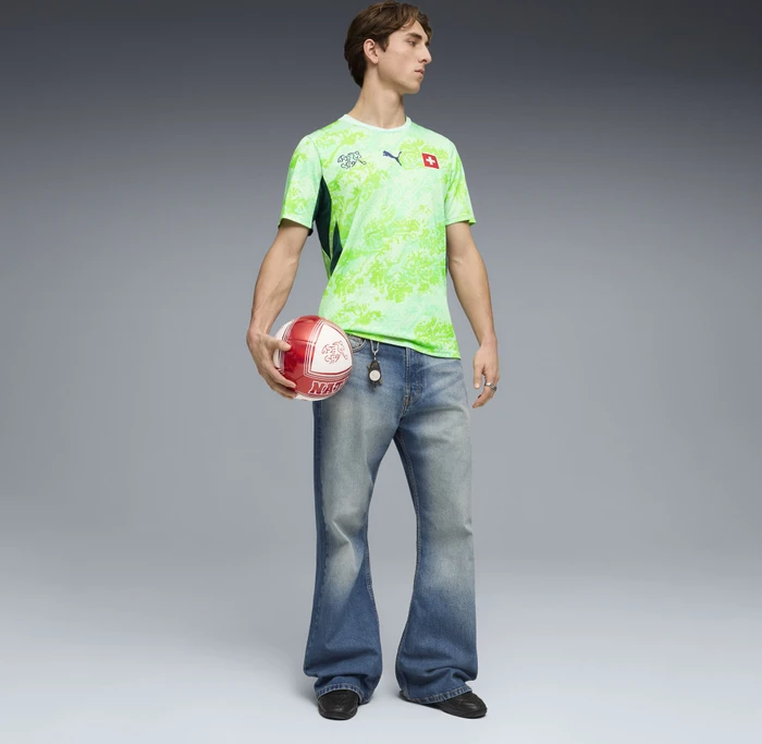 Puma FIFA WM 2026 Schweiz Auswärtstrikot kurzarm sea glass/dark indigo (Herren)