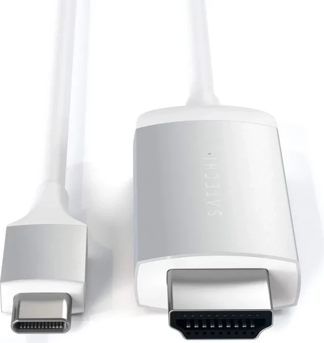 Satechi USB-C [Stecker] auf HDMI [Stecker] Adapterkabel, silber, 1.8m