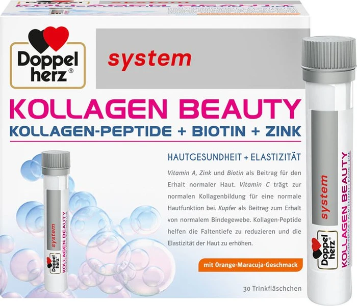 Doppelherz system Kollagen Beauty Orange-Maracuja Trinkampullen, 30 Stück