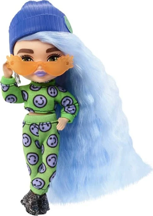 Mattel Barbie - Extra Minis Puppe trägt 2-teilige Mode mit Emoji-Druck