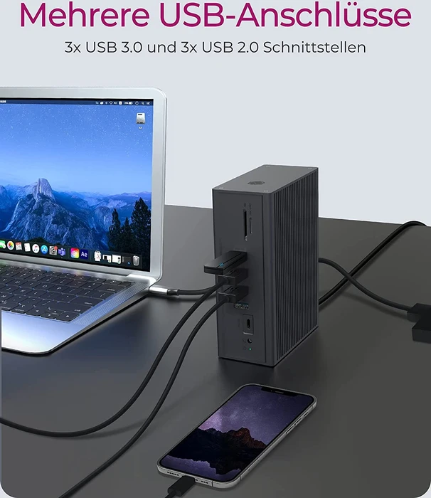 RaidSonic Icy Box IB-DK2262AC Multiport-Adapter, USB-C 3.0 [Buchse]