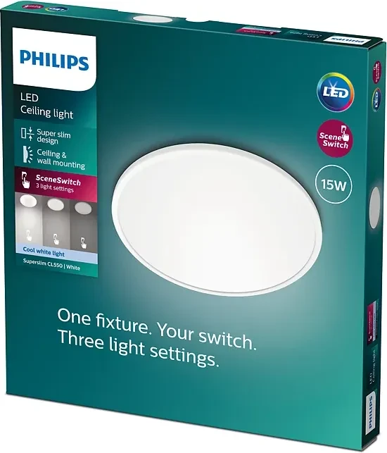 Philips Super Slim LED-Panel rund 15W weiß