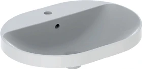 Geberit VariForm Einbauwaschtisch 60x45cm, mit Hahnloch, Überlauf, elliptisch, weiß KeraTect