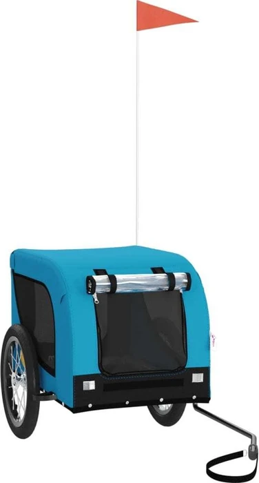 vidaXL Hunde 124x65cm Fahrradanhänger blau