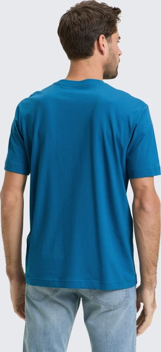 Tom Tailor Logo-Print T-Shirt kurzarm blue petrol (Herren)
