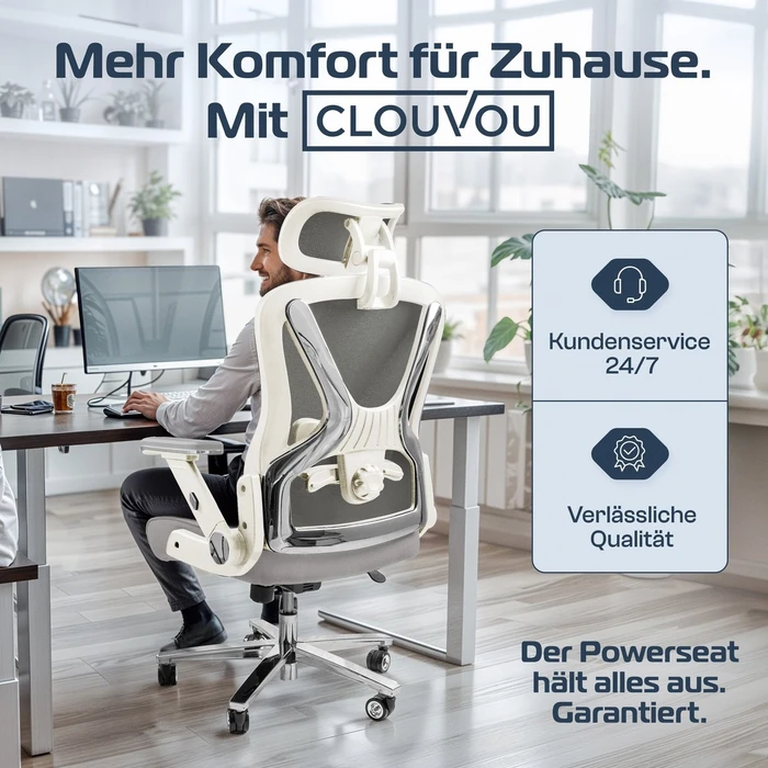 Clouvou PowerSeat Bürostuhl, weiß