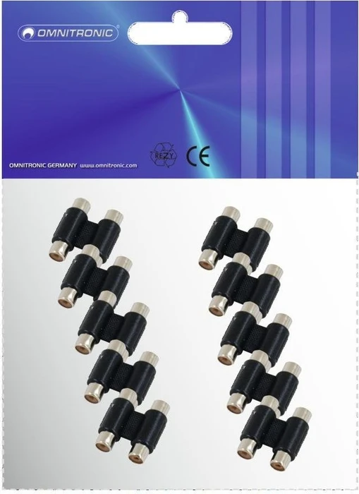 Omnitronic Adapter 2xCinch(F)/2xCinch(F), 10 Stück