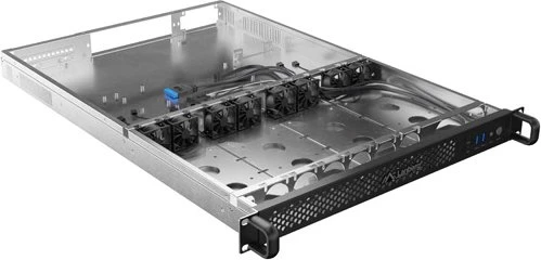 Lanberg Servergehäuse 650/12, schwarz/grau, 1HE, Flex-ATX