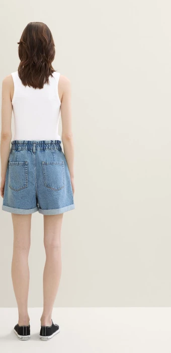 Tom Tailor Relaxed Jeans Shorts Jeans clean mid stone blue denim (Damen)