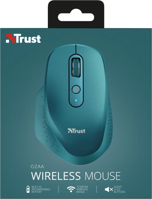 Trust Ozaa Rechargeable Wireless Mouse blau, USB