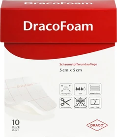 Dr. Ausbüttel DracoFoam Schaumstoff Wundauflage, 5 x 5cm, 10 Stück