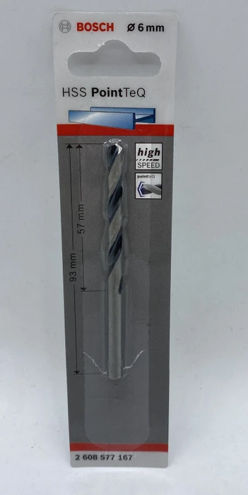Bosch Professional HSS PointTeQ Spiralbohrer, 6x57x93mm, 1 Stück